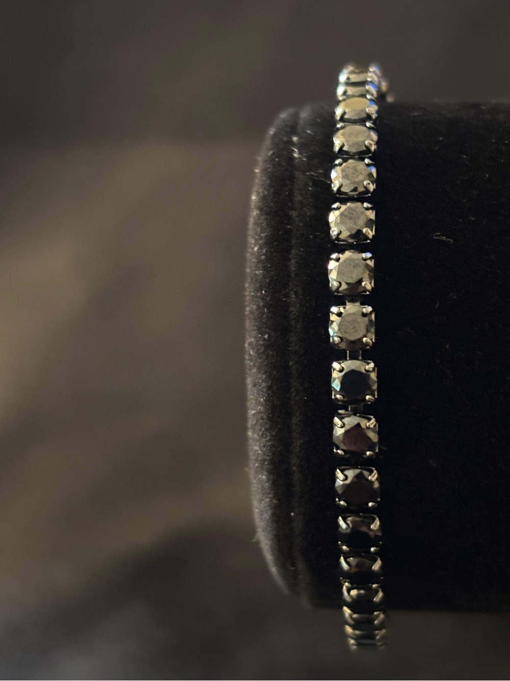 4mm Black Tone Tennis CZ Bracelet 7 1/2in.